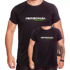 Kit 2 Camisetas Pretas Personal Trainer Personalize Seu Nome