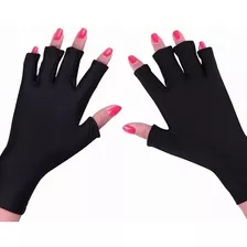 Guantes Para Manicure Protección Contra Uv (1 Par) Negro