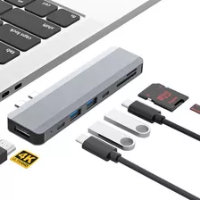 Adaptador Hub Usb-c 7 En 1 Hdmi 4k Usb Sd Macbook Pro Air