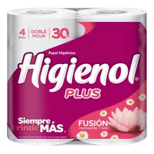 Papel Higienico Higienol Doble Hoja Plus Fusion 30 Mts 4 Un
