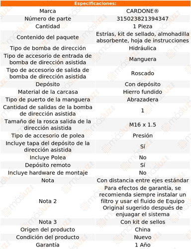 Bomba Direccin Licuadora Envoy Xuv 4.2l 6 Cil 04/05 Foto 5