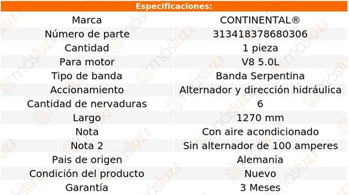 Banda 1270 Mm Acc Country Squire V8 5.0l 87/91 Alt, D/h Foto 5