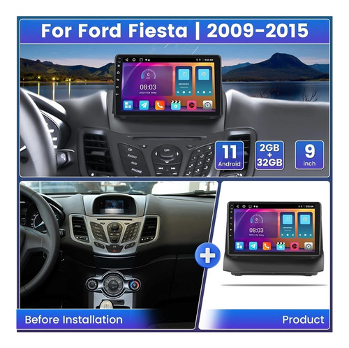 Para Ford Fiesta Radio Carplay Car Stereo Bt Wifi 2009-2015 Foto 3