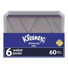 Kleenex Everyday Tissues Wallet - 6 Paquetes De 10 Unidades