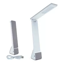 Lampara Escritorio Led Velador 4w Autonomo Bateria Usb Tbcin Dlamp-g Color De La Estructura Blanco Color De La Pantalla Gris Y Blanco 220v