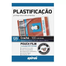 Plástico Plastificação Crachá 59x86x0,05 Pacote C/ 100