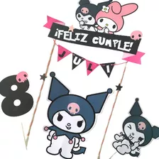 Adorno De Torta Cake Topper Pinchos Kuromi My Melody Kitty