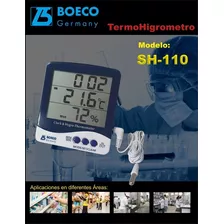 Termohigrometro Termometro Boeco Sh- 110 Medidor Ambiental.