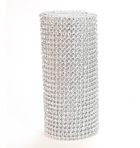 Manta De Strass Alto Brilho Prata 10x45cm Full 