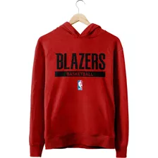  Buzo Canguro Nba Portland Trail Blazers Logo Blazers Rojo