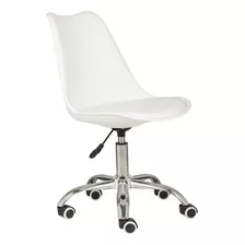 Silla De Escritorio Moblux Oficina Blanca Con Tapizado De Poliuretano