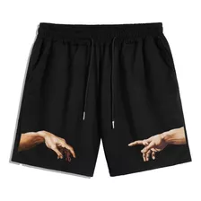 Bermuda Short Moletom Michelangelo Adão Streetwear Academia