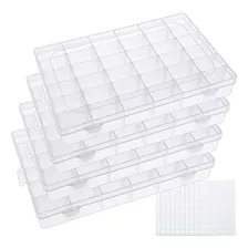 Organizador Plastico Transparente Para Joyas 36 Rejillas 4pc