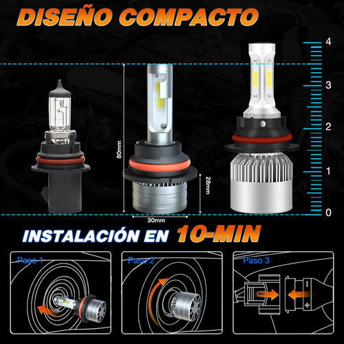 9006 9007 Kit De Focos Led Para Ford F-150 1997 1998 Foto 7