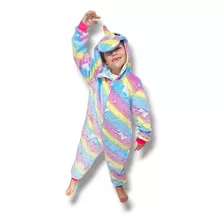 Pijama Luminoso Unicornio Kigurumi Infantil Brilla Oscurida