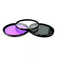 Kit Filtros Para Lentes Zeikos 77mm Japan Uv + Cpl + Fl-d