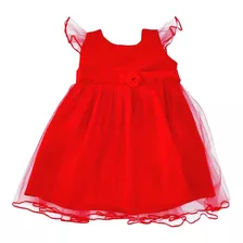 Vestido De Fiesta Rojo Con Tul, Talles 4 Al 12