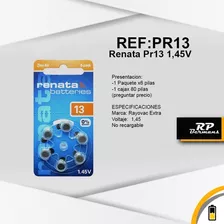 Pila Para Protesis Auditiva Renata Ref Pr13 X6uni 