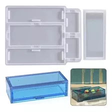 Molde Silicona Caja Cajita Rectangular Completa Para Resina