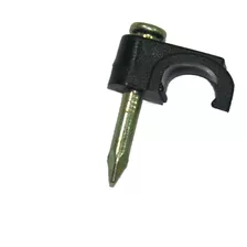 Grampa Clip Coaxil 9.5mm Clavo Acero Tacsa Caja X 20 Negro