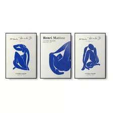 Quadro Moldura Fina Decoração- Azul - Henri Matisse- 30x40cm