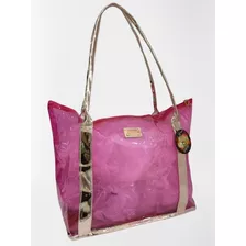 Bolsa Necessaire Transparente Com Alça Ruby's Cor Rosa