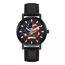 Reloj Hombre Harley Davidson By Bulova 78a122 American Flag Color De La Correa Negro Color Del Bisel Negro Color Del Fondo Negro