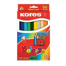 12pzas Colores Triangulares Kores 935120 Jumbo 5mm /vc