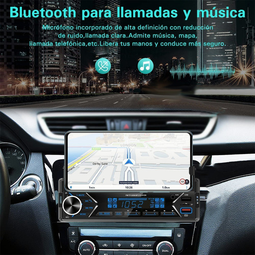 Auto Estreo Reproductor Mp3 Radio Bluetooth Y Soporte Mvil Foto 2