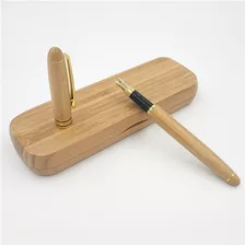 Pluma Fuente Estilográfica Premium Bamboo Con Estuche