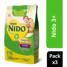 Leche En Polvo Nido® Etapa 3+ Bolsa 700g Pack X3