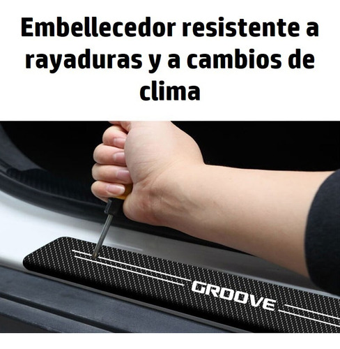 Sticker Proteccin Estribos Chevrolet Groove Fibra Carbono Foto 4
