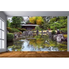 Papeis De Parede Jardim Japonês Lago Pedras 3d M² Jjp32