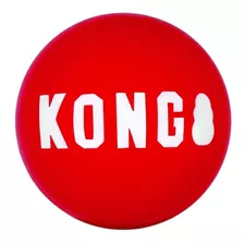 Pack De 2 Pelotas Kong Signature Balls Con Silbato Pequeño Para Perros, Color Rojo