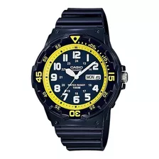 Reloj Casio Mrw-200hc-2bvdf Cuarzo Hombre Color De La Correa Negro Color Del Bisel Amarillo Color Del Fondo Azul
