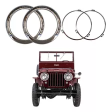 Kit Aro Farol Externos / Interno Jeep Willys Cj2a Cj3a 43/52