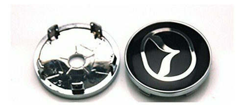 Centro De Rin Emblema Mazda Negro 60mm  Set X4 Foto 2