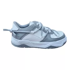 Zapatillas Sneakers Mujer Urbanas Air Force Blanca Y Gris