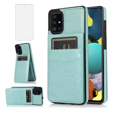 Funda Celeste Tipo Billetera Para Galaxy A71