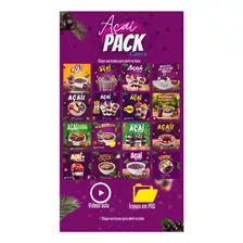 Pack Artes Editáveis De Açaí Para Canva (social Media Feed)