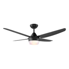 Ventilador Techo Negro 4 Palas 3 Velocidades Luz Led Smart Diámetro 120 Cm Material De Las Aspas Abs