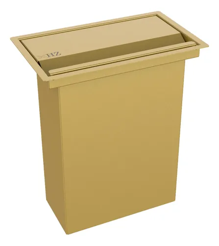 Lixeira Retangular Embutir Na Bancada 5,1l Dourado Dourado