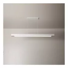 Luminária Pendente 2 Lâmp. Retangular 65cm Alumínio Branco 110v/220v