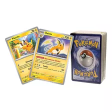 Lote Pokémon 50 Cartinhas Com Pikachu E Raichu