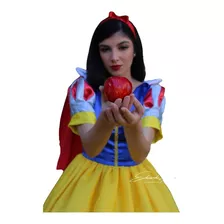 Lindo Vestido Clássico Da Princesa Branca De Neve Adulto