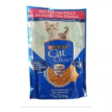 Cat Chow Pouch Gatito Pollo Caja 15 Uni X 85 Grs 