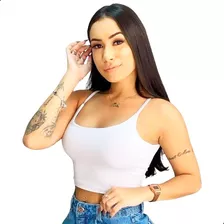 Blusa Feminina Cropped Alcinha Top Suplex Promoção Blogueira