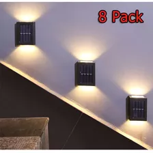 8pcs Luz Solar De Pared Al Aire Libre Jardín Luz Impermeable