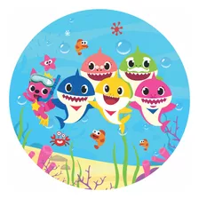 Painel Redondo Tecido Sublimado Baby Shark 1,5 01