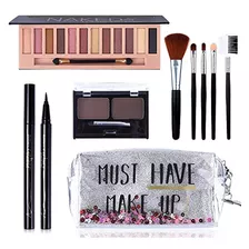 Kit De Maquillaje Todo En Uno Paleta De Sombras Con Brillo